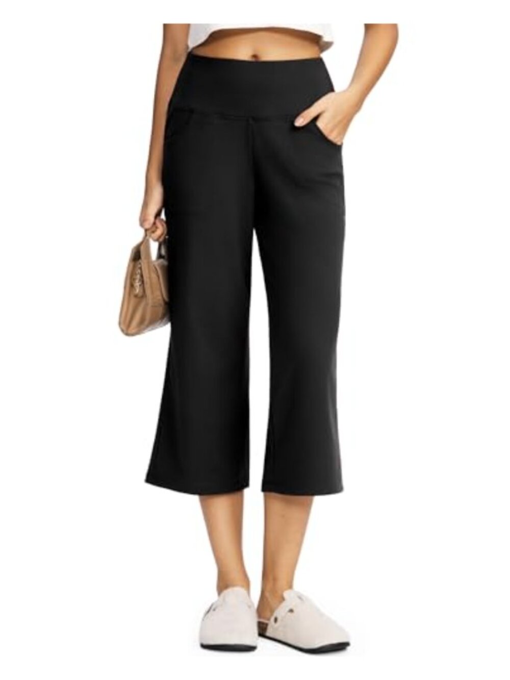 Yoga Capri Pants with Pockets High Waist Womens